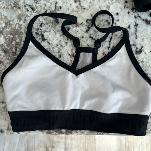 Black and white Victoria Secret PINK sports bra set - Picture 2 of 8